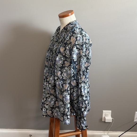 NWT!!  Anthropologie - Henley Peasant Blouse - Medium - Blue/Tan/Purple - Picture 7 of 11